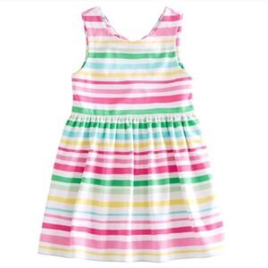 FabKids Girls Summer Dress Striped Bow Back Med